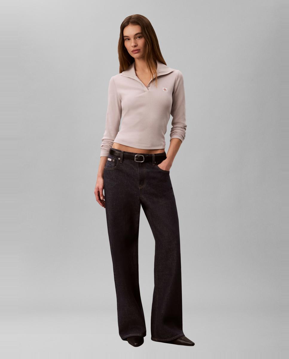 Jersey de mujer cuello alto - Calvin Klein Jeans - Blanco Blanco-7