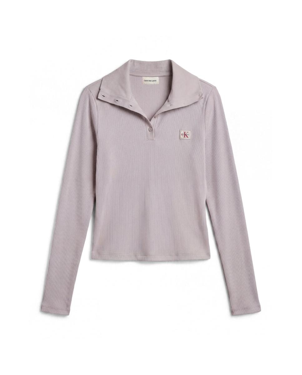 Jersey de mujer cuello alto - Calvin Klein Jeans - Blanco Blanco-6