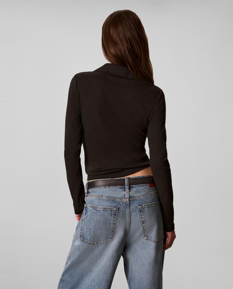 Jersey de mujer cuello alto - Calvin Klein Jeans - Negro Negro-3