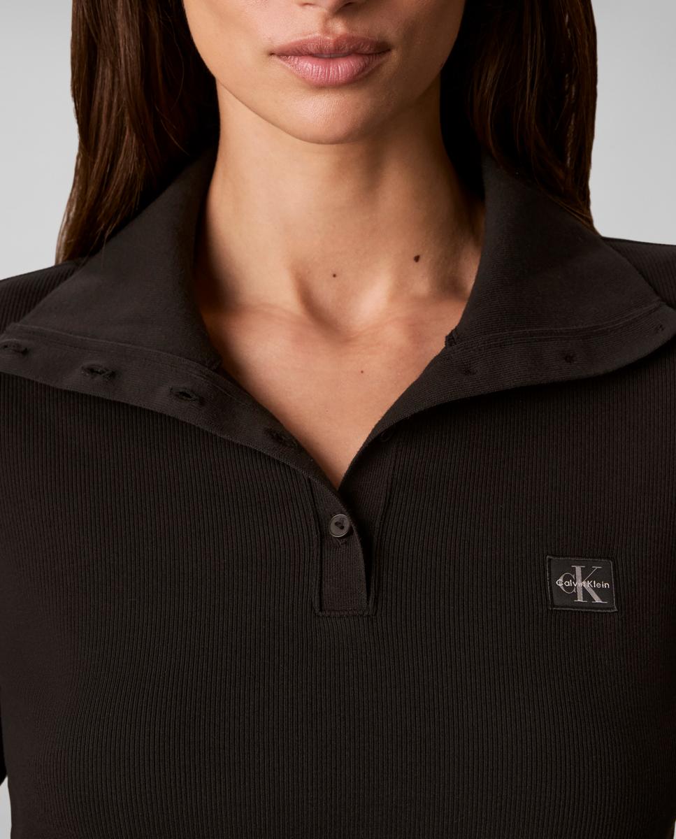Jersey de mujer cuello alto - Calvin Klein Jeans - Negro Negro-4