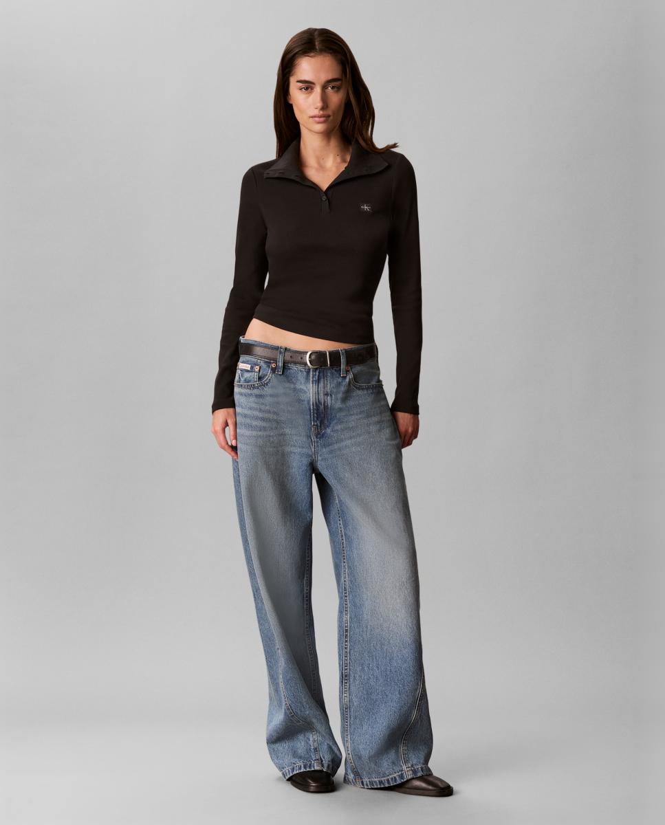 Jersey de mujer cuello alto - Calvin Klein Jeans - Negro Negro-7