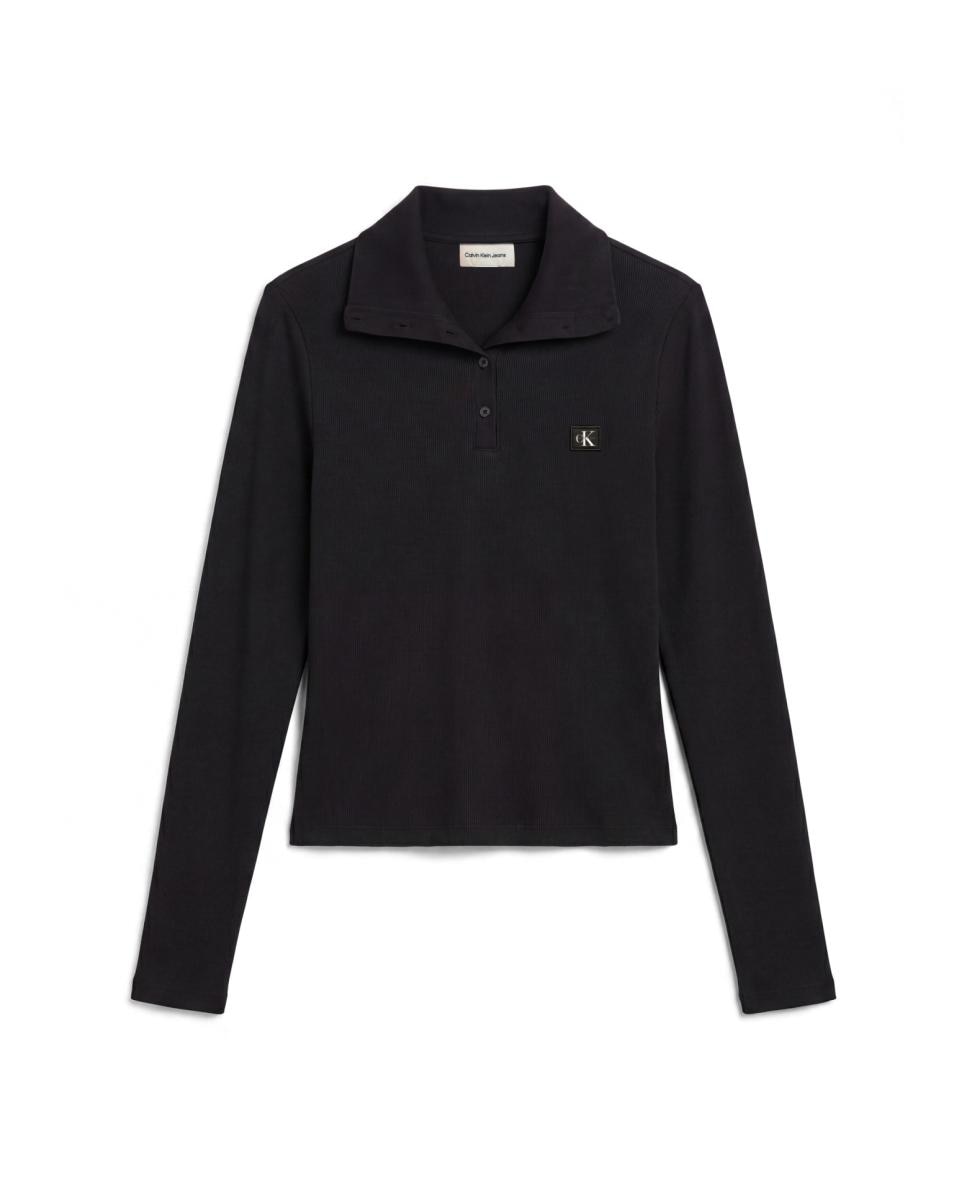 Jersey de mujer cuello alto - Calvin Klein Jeans - Negro Negro-6