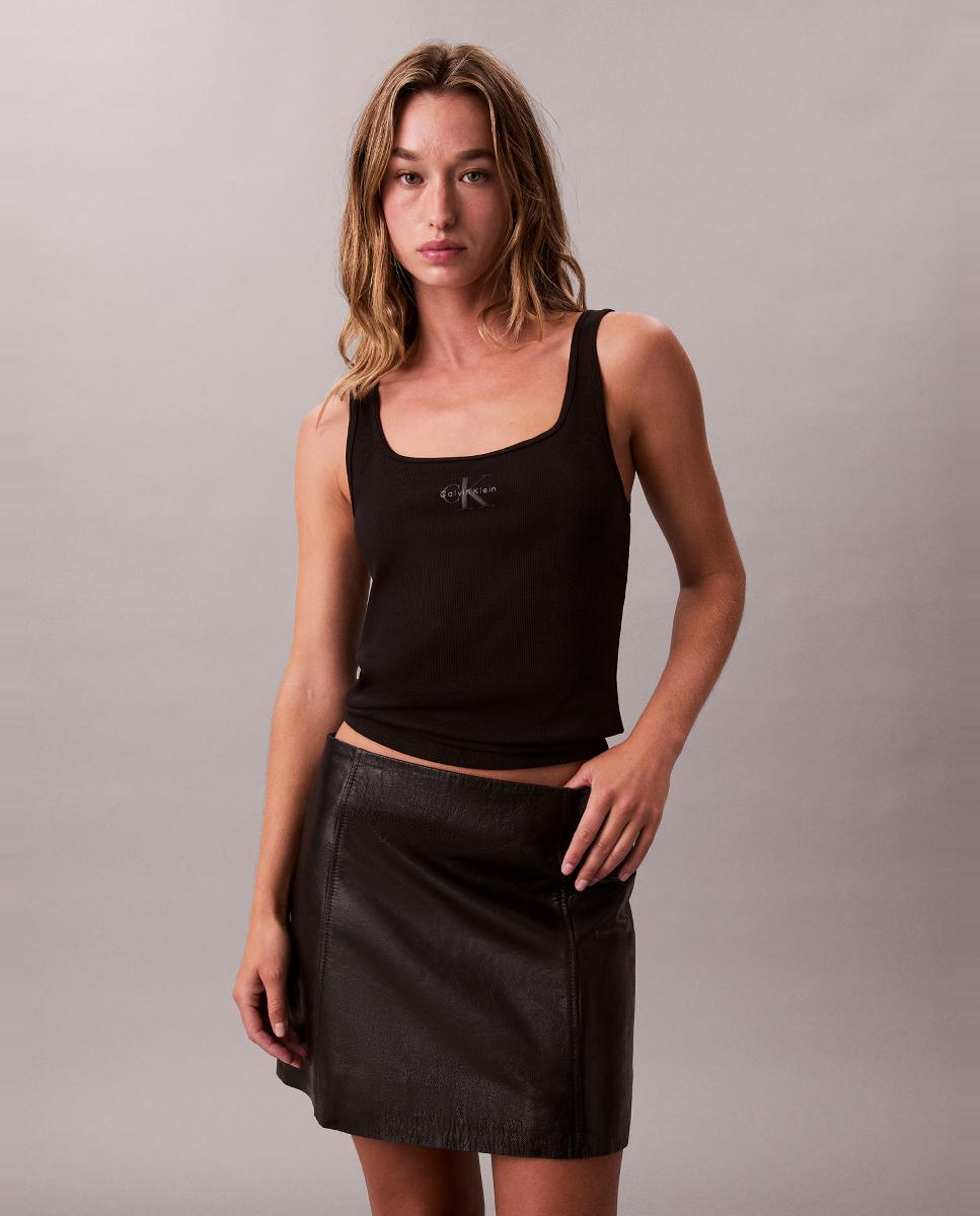 Tank Top de Alças com Logótipo Preto-1