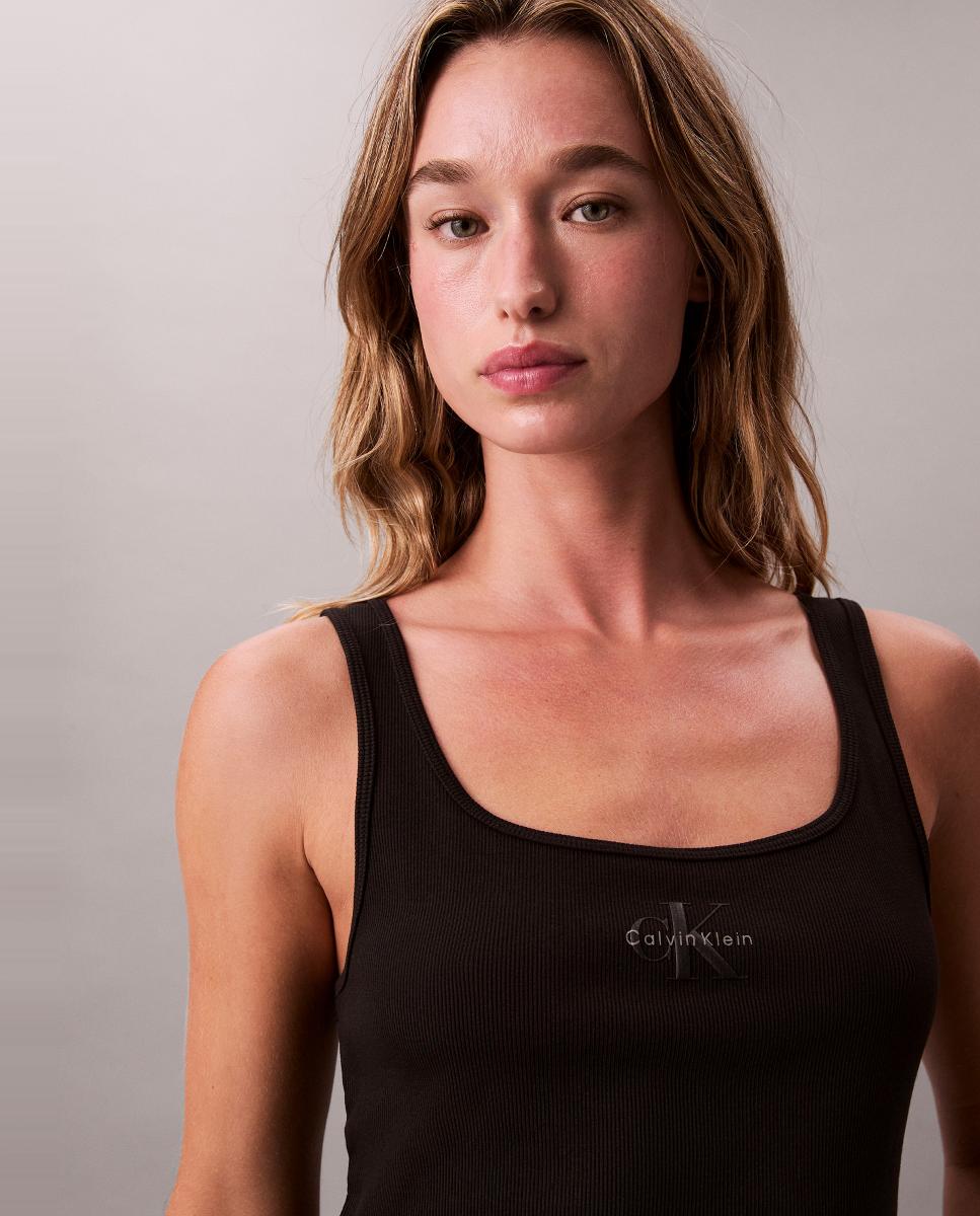 Tank Top de Alças com Logótipo Preto-2