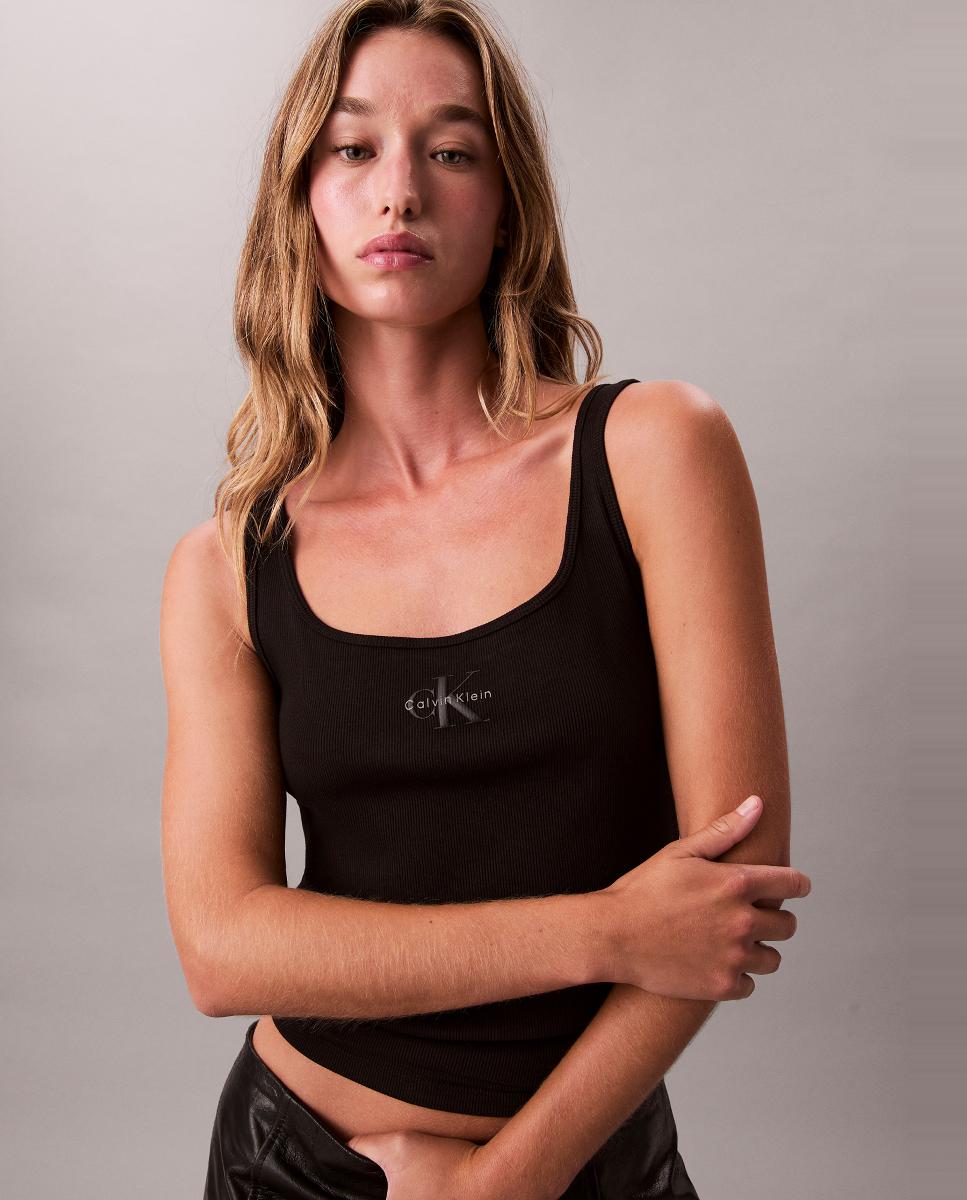 Tank Top de Alças com Logótipo Preto-5