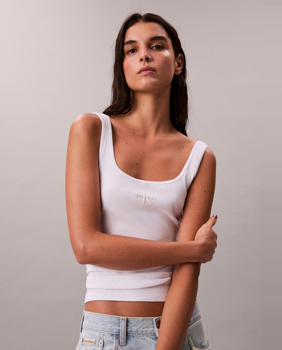 Tank Top de Alças com Logótipo Branco-1