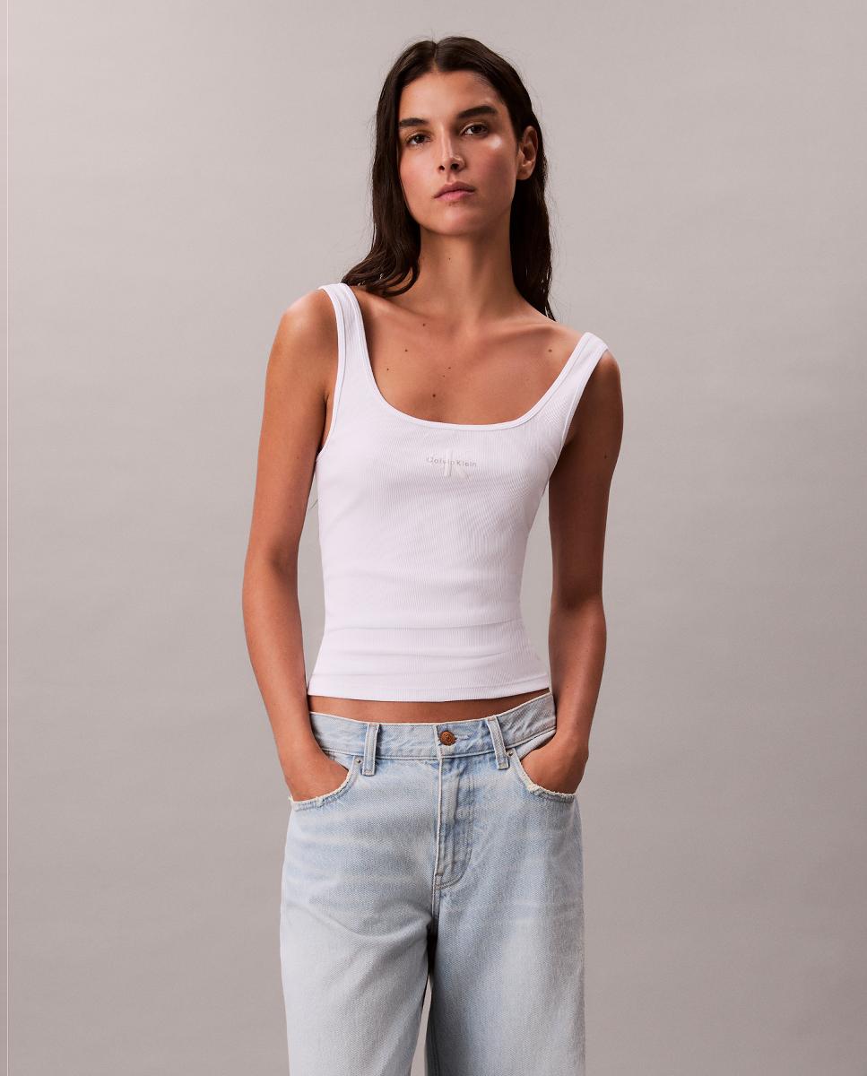 Tank Top de Alças com Logótipo Branco-5