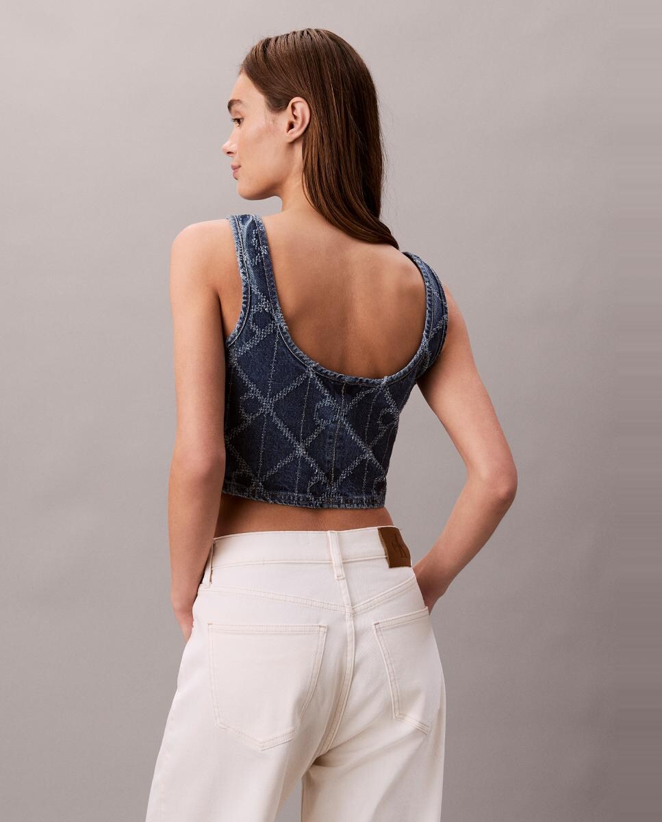 Top de Alças com Estampado Azul-marinho-5