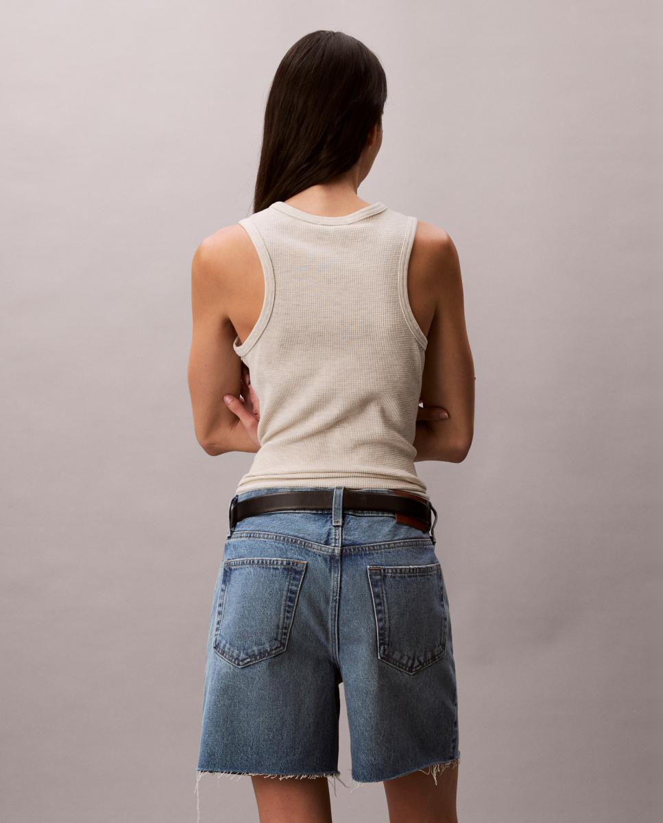 T-shirt sem Mangas Cinzento-4