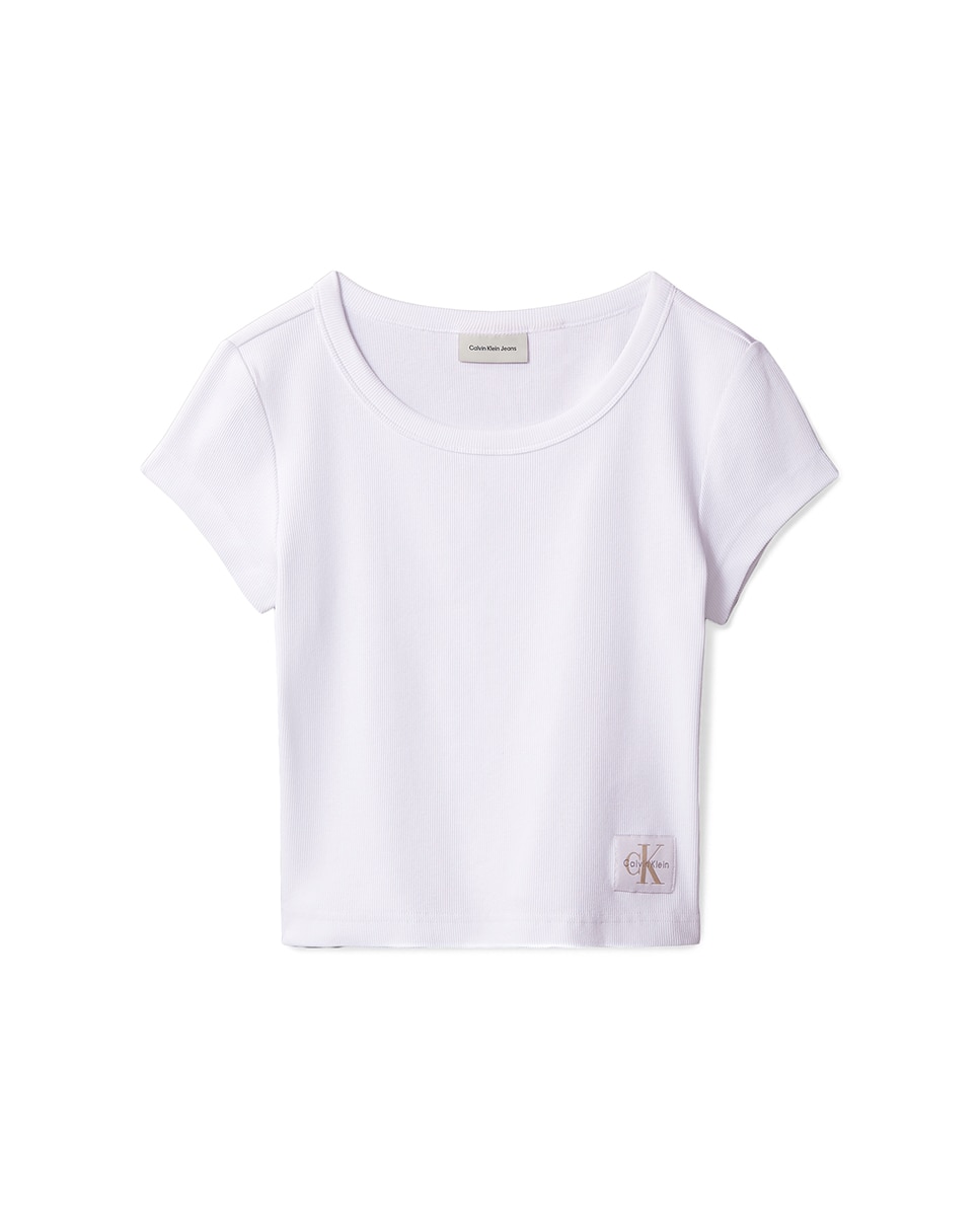 T-shirt Baby Fit com Logótipo Branco-6