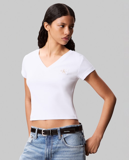 Imagem 0 de T-shirt com Decote em Bico