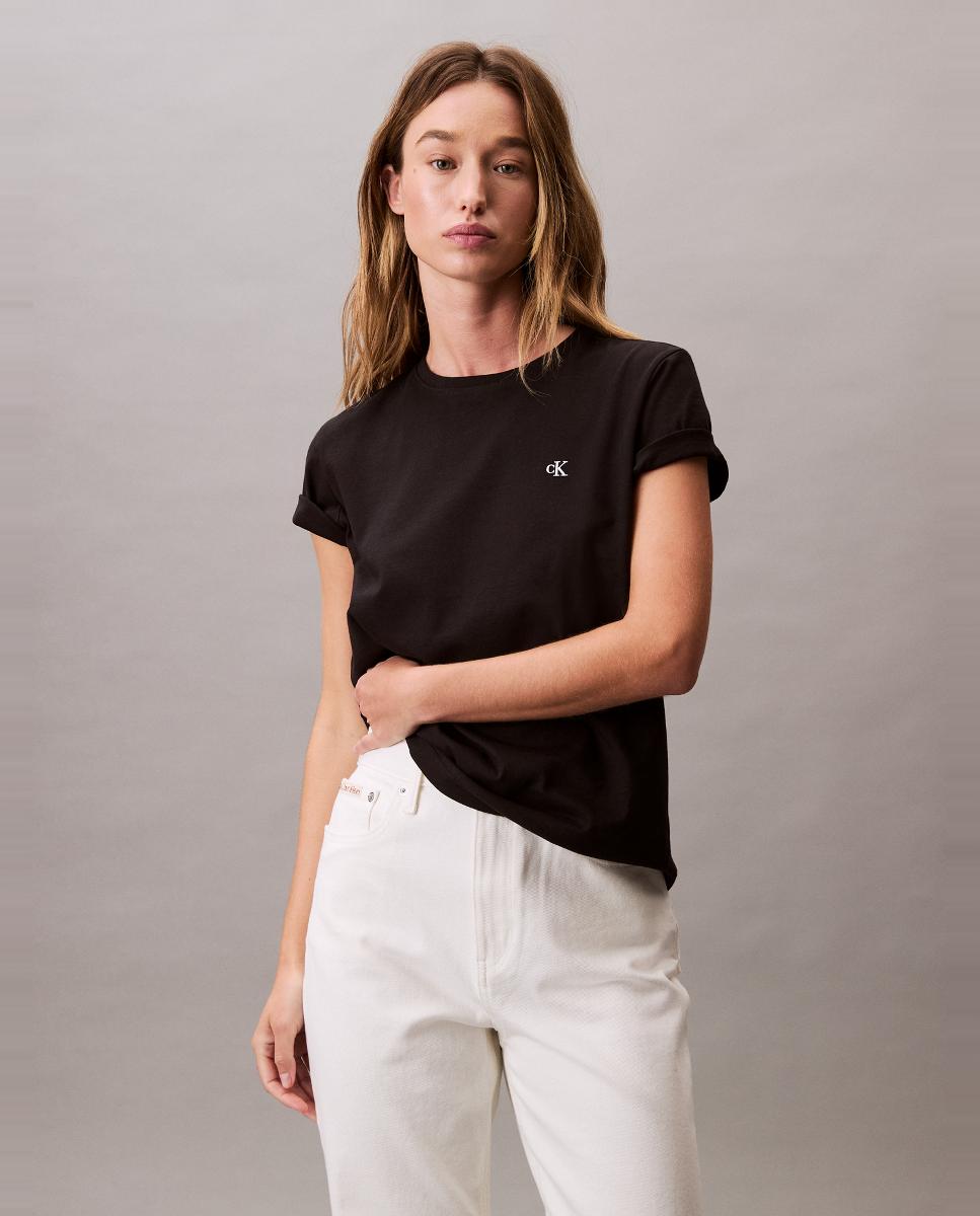 T-shirt com Monograma Preto-1