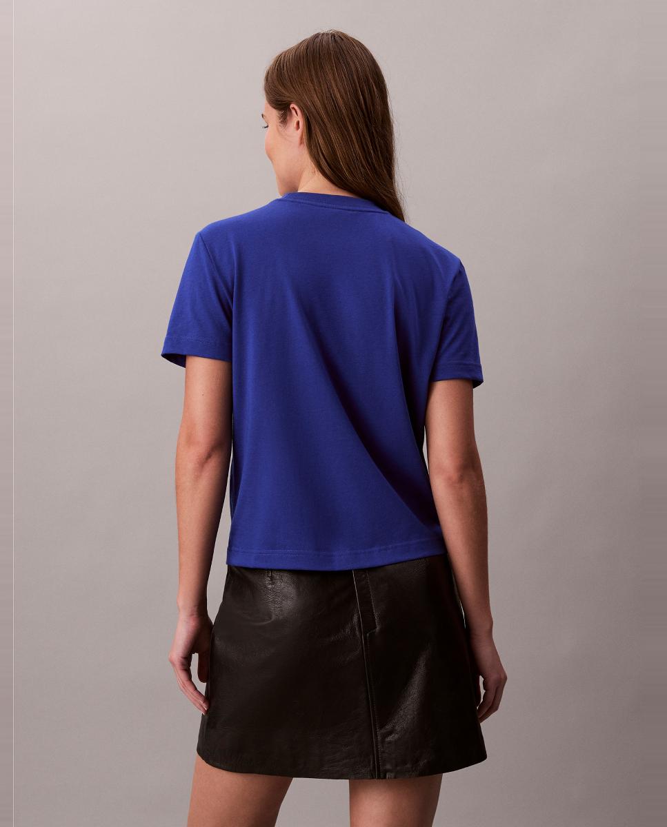T-shirt com Logótipo em Cursivo Azul-5
