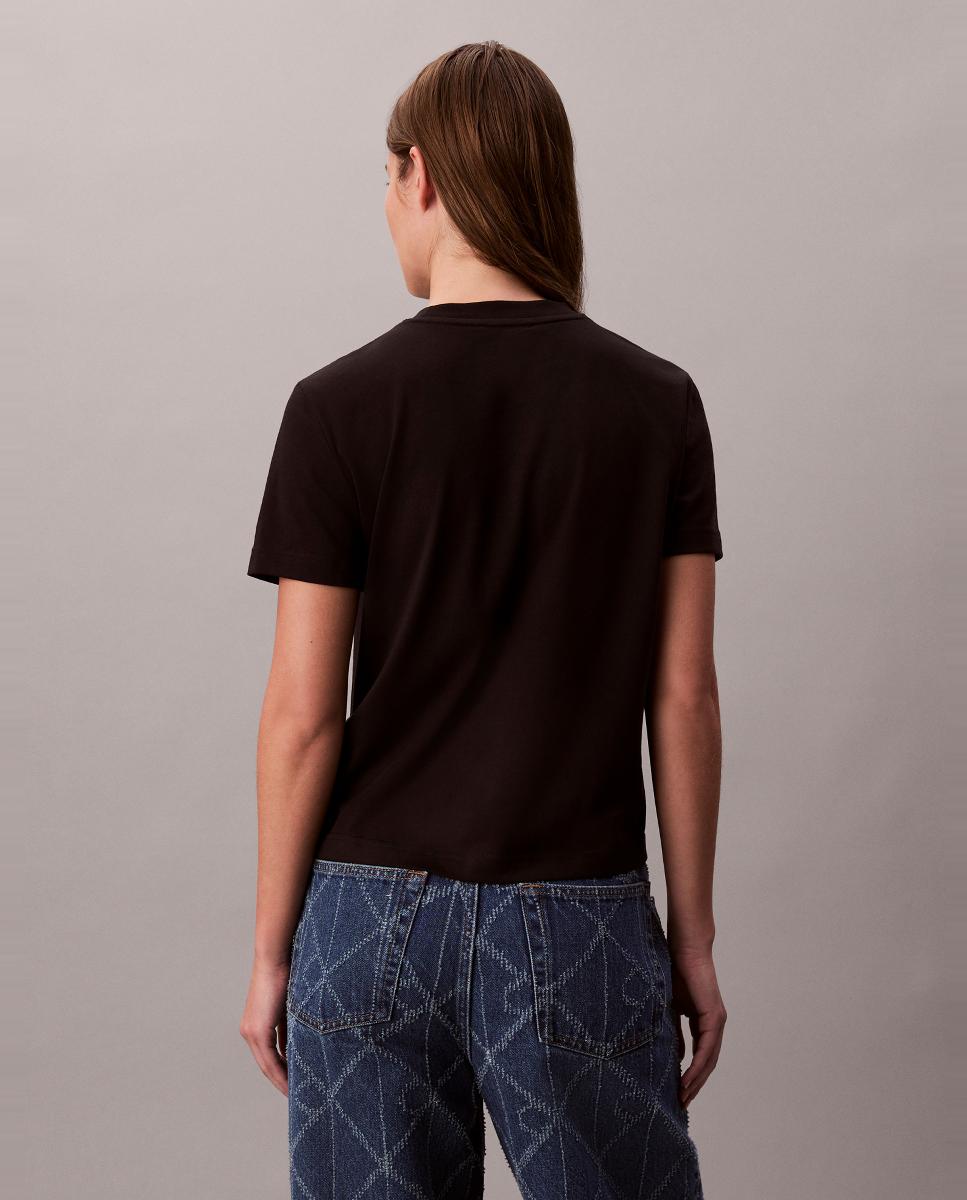 T-shirt com Logótipo em Cursivo Preto-5