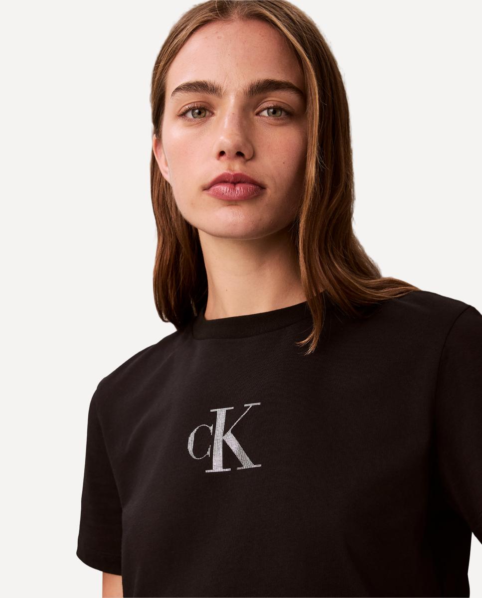 T-shirt Clássica com Logótipo Preto-3