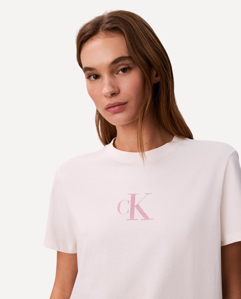 T-shirt Clássica com Logótipo Branco-3