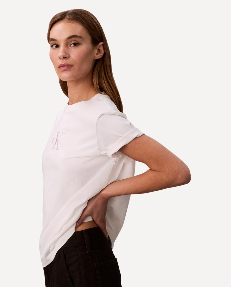 T-shirt Clássica com Logótipo Branco-4