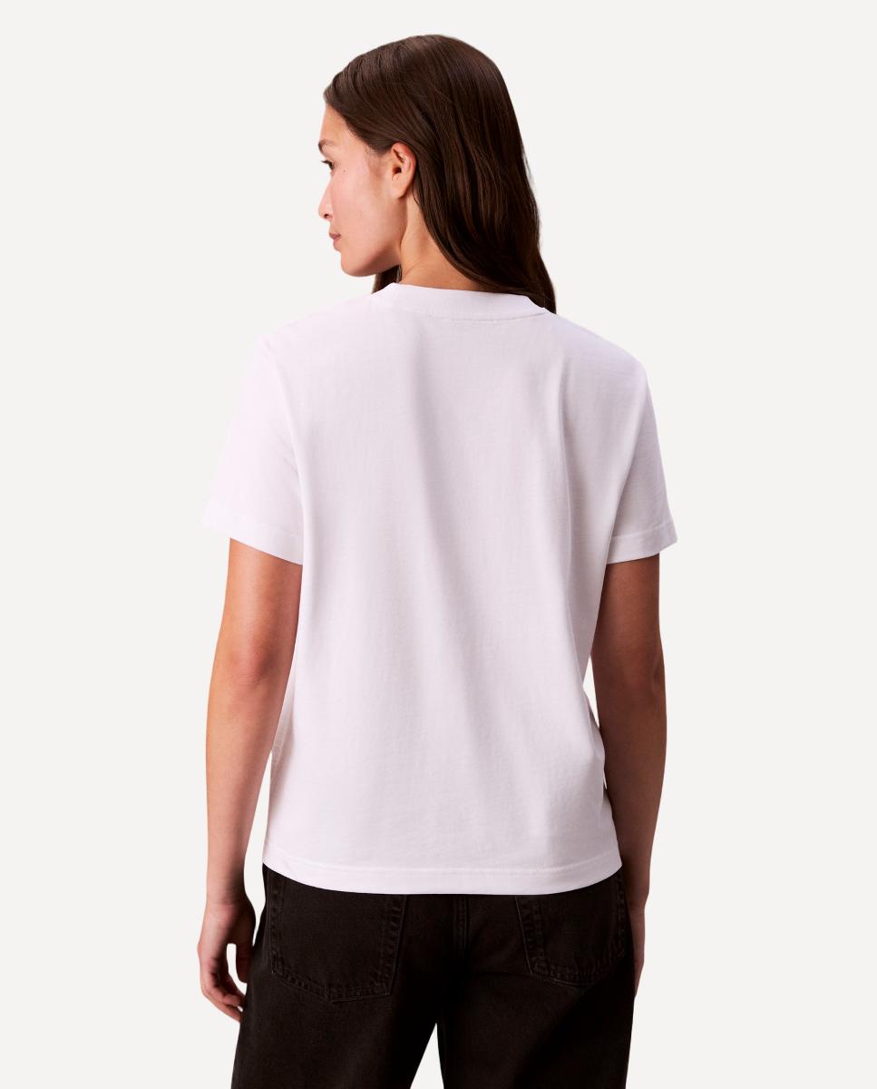 T-shirt com Monograma Metálico Branco-3