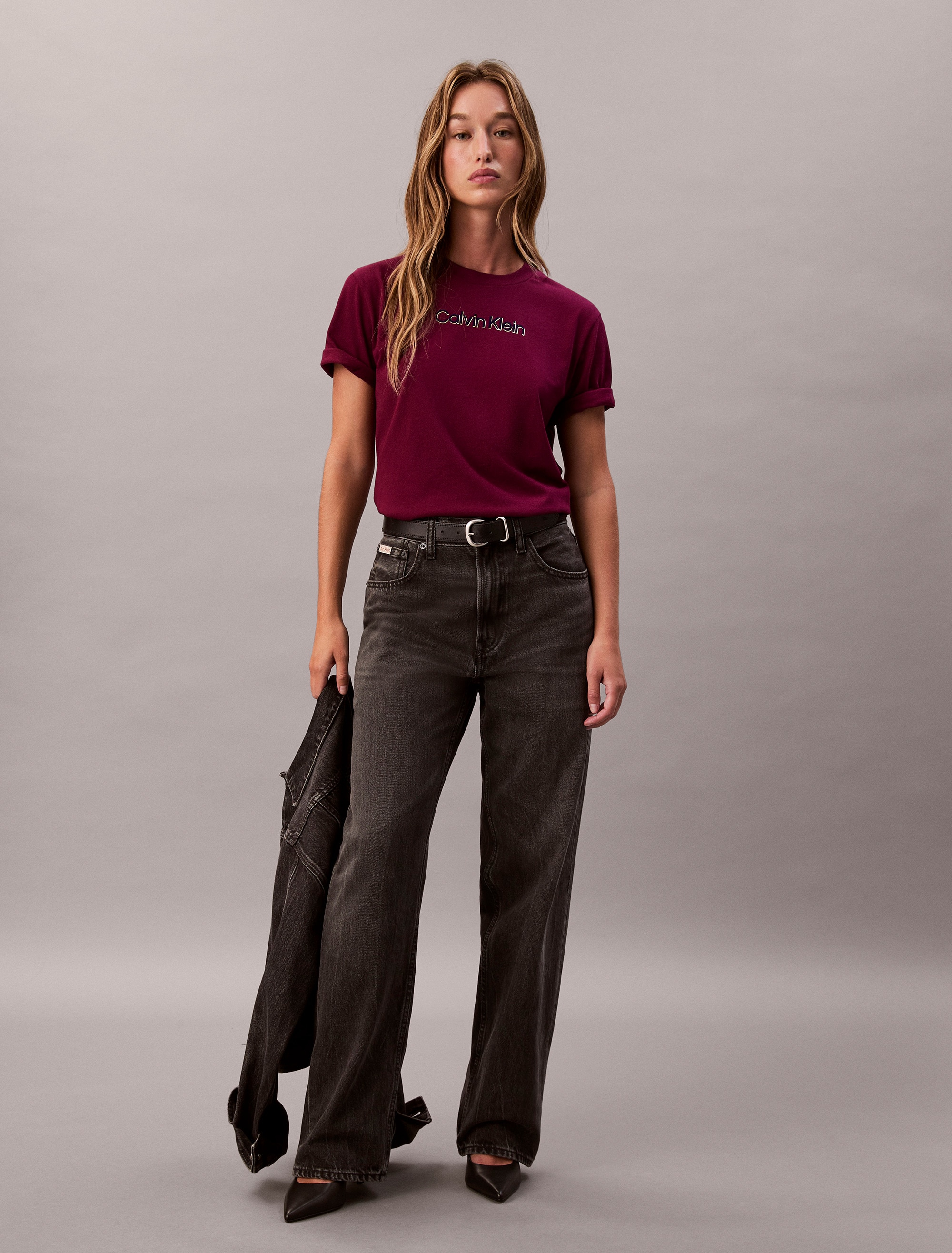 T-shirt com Logótipo Clássico Roxo-6