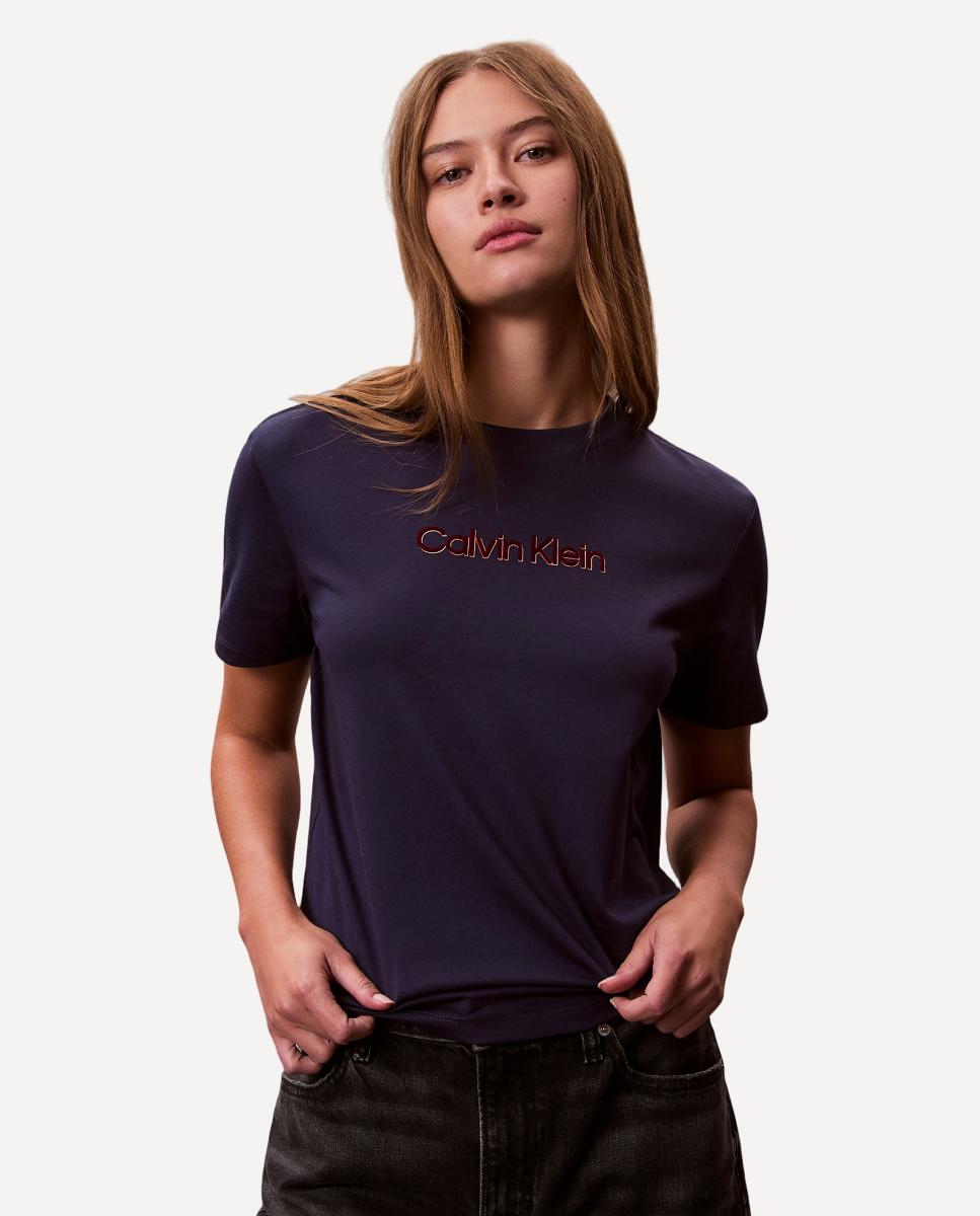 T-shirt com Logótipo Clássico Azul-1