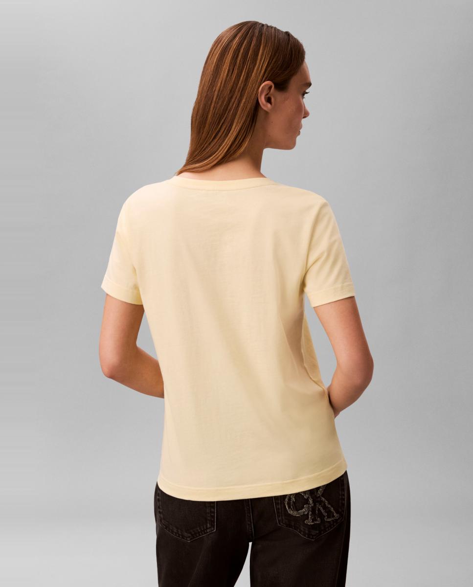 T-shirt com Logótipo de Monograma Amarelo-2