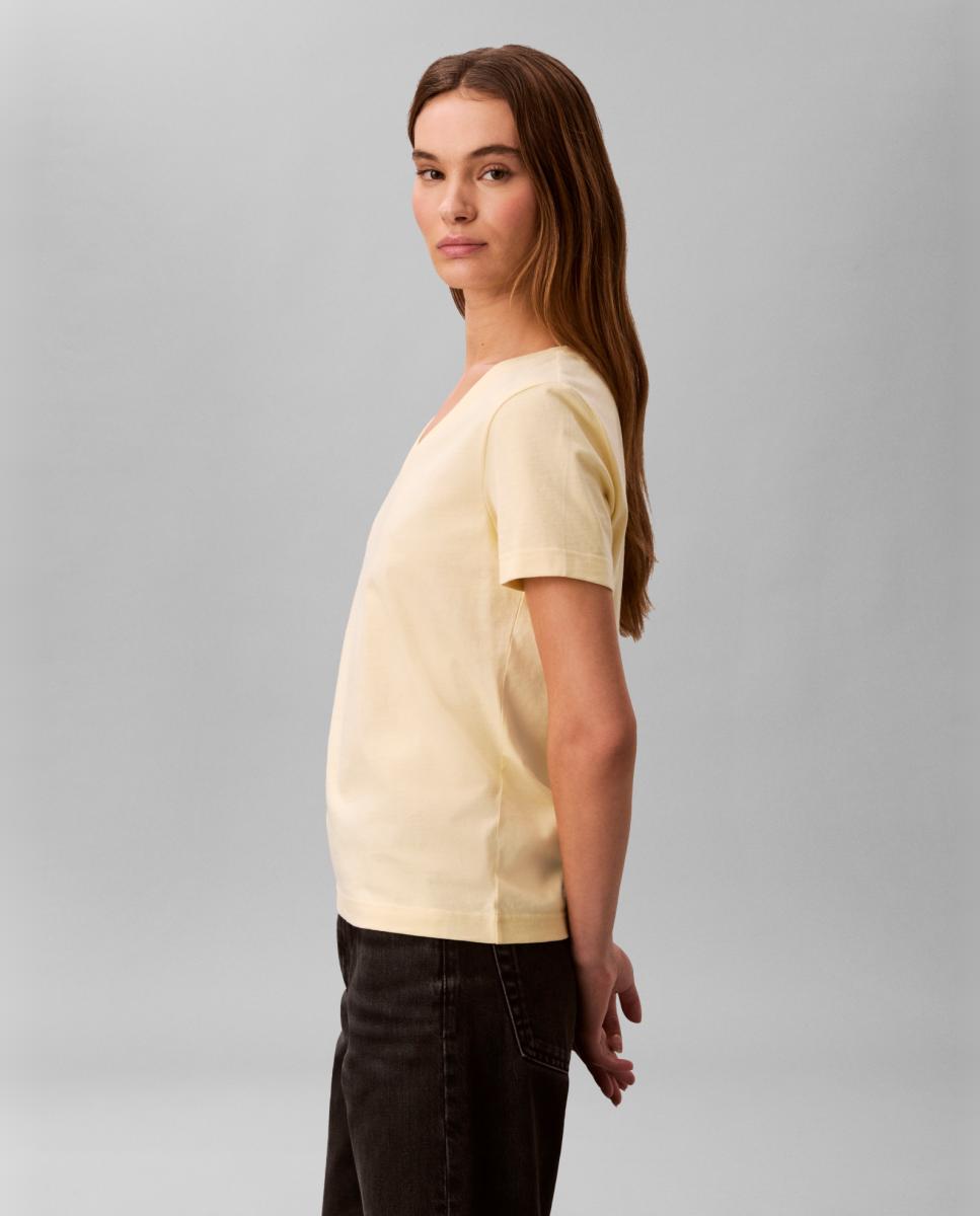 T-shirt com Logótipo de Monograma Amarelo-3