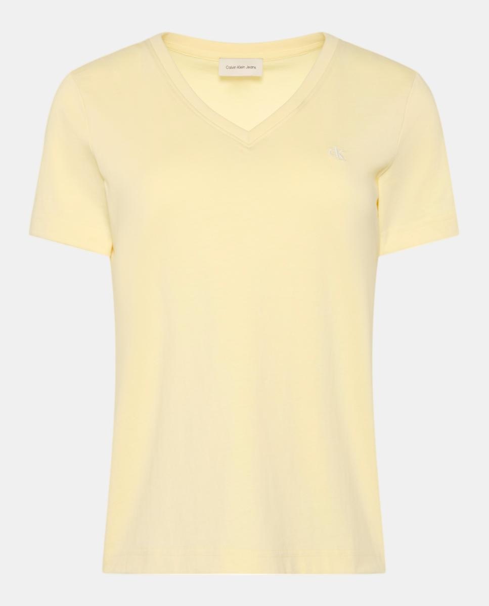 T-shirt com Logótipo de Monograma Amarelo-4