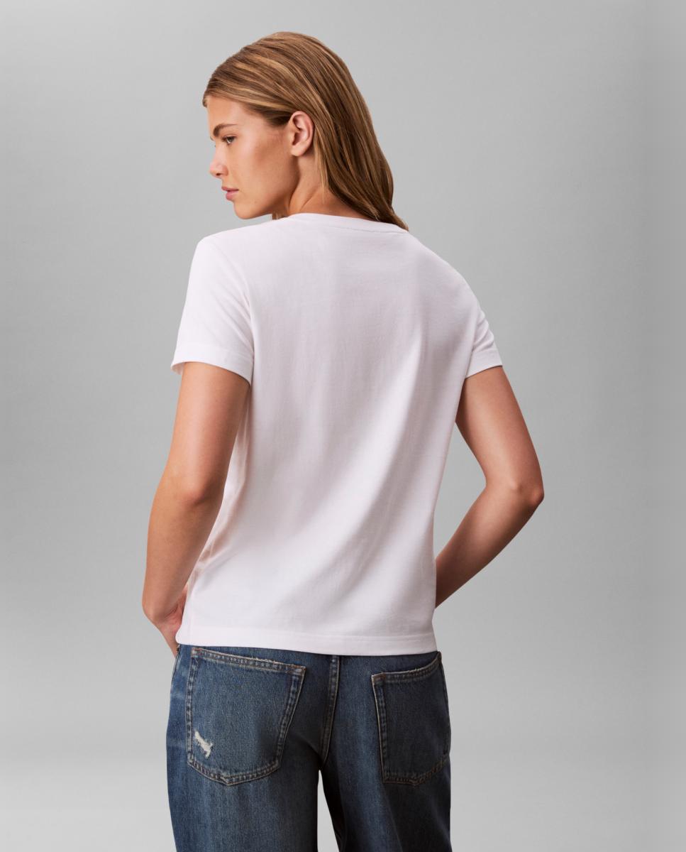 T-shirt com Logótipo de Monograma Branco-2