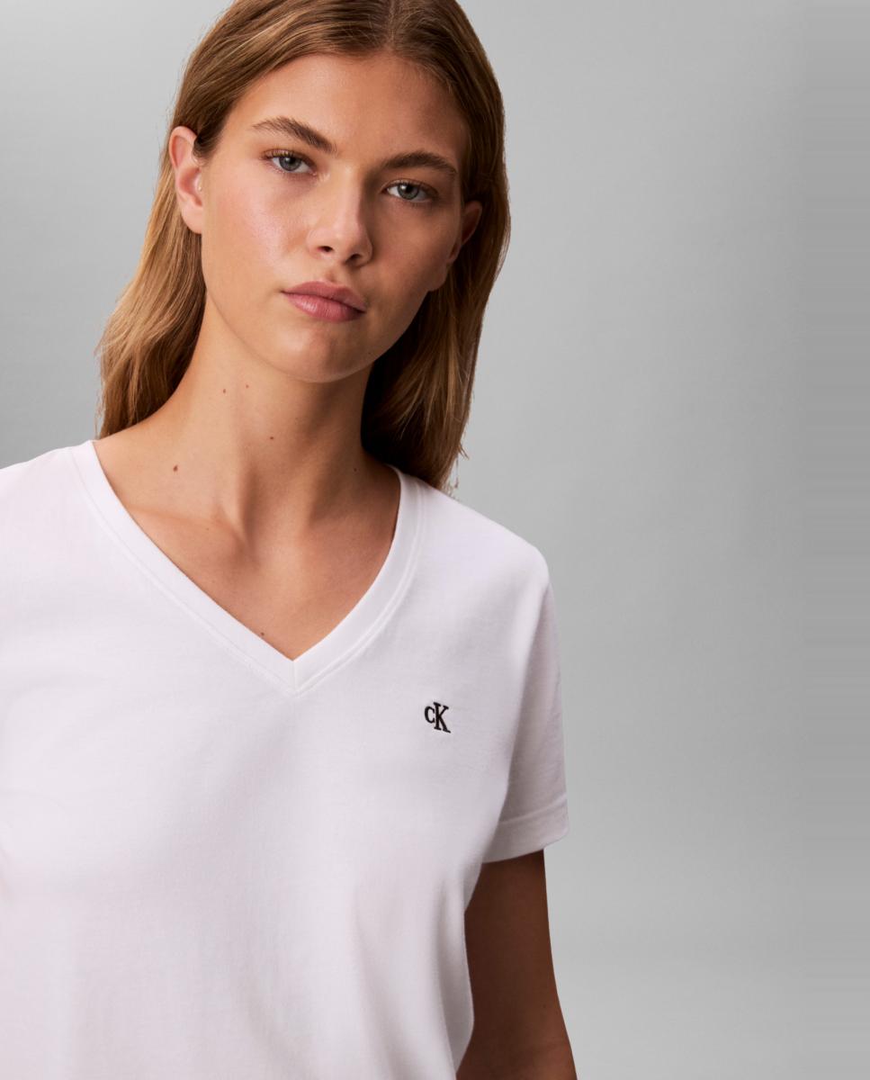 T-shirt com Logótipo de Monograma Branco-3
