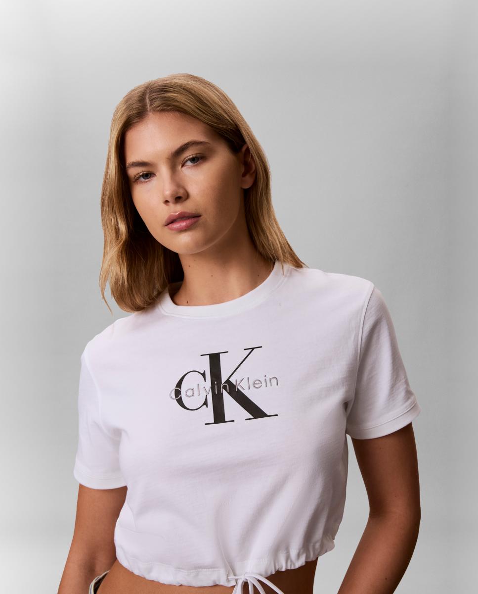 Calvin Klein Jeans - Camiseta mujer corta con logo.