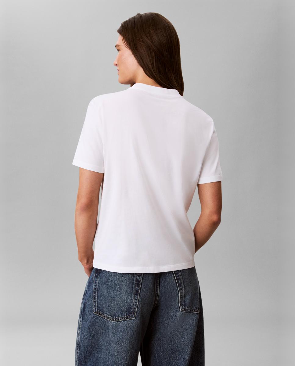 Camiseta de mujer monologo clásica - Calvin Klein Jeans - Blanco Blanco-2