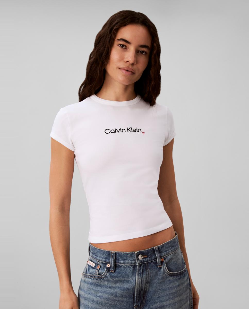 Camiseta de mujer slim fit - Calvin Klein Jeans - Blanco Blanco-1