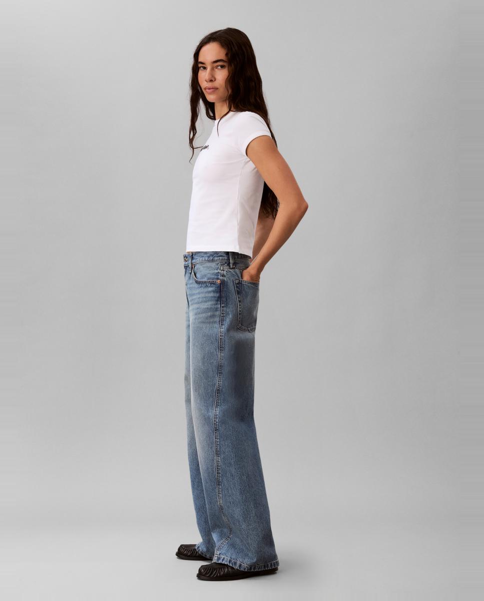 Camiseta de mujer slim fit - Calvin Klein Jeans - Blanco Blanco-3