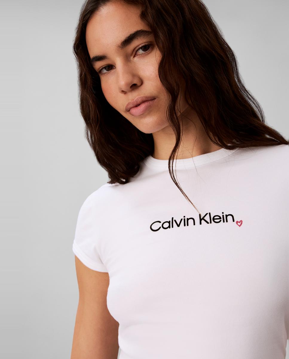 Camiseta de mujer slim fit - Calvin Klein Jeans - Blanco Blanco-4
