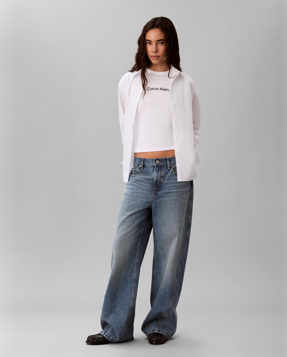 Camiseta de mujer slim fit - Calvin Klein Jeans - Blanco Blanco-7