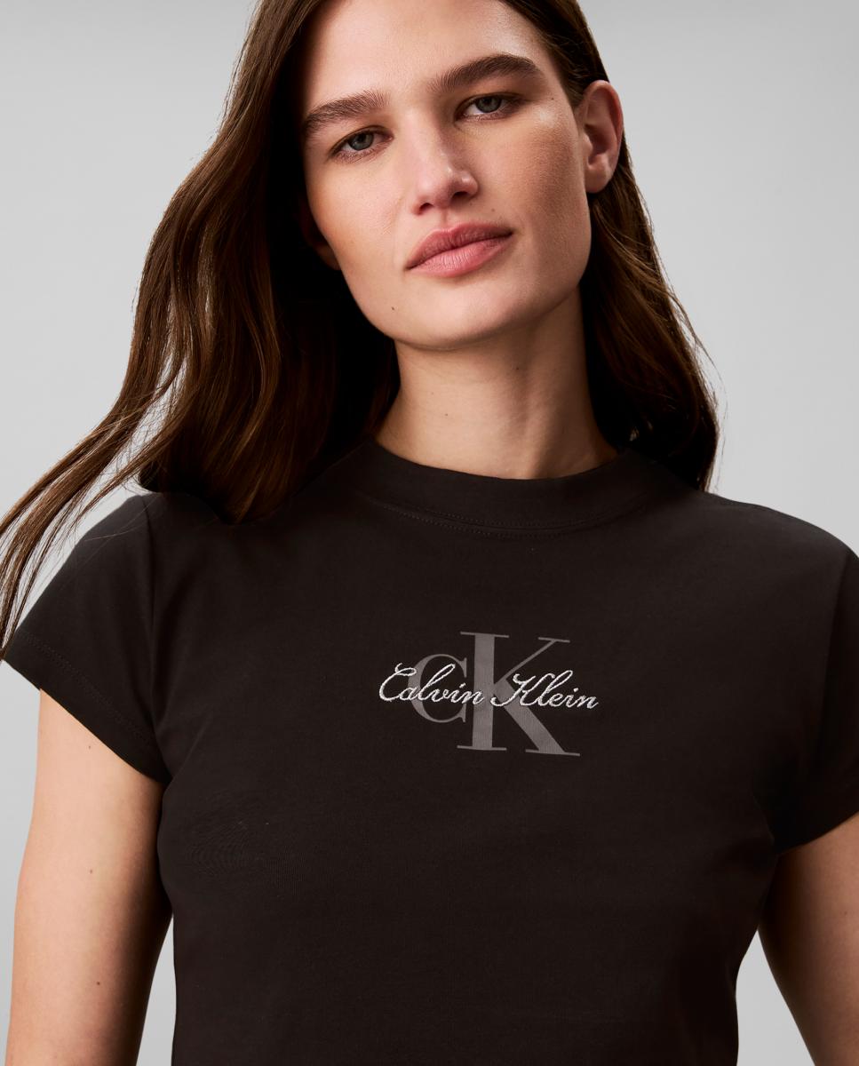 Camiseta de mujer slim fit - Calvin Klein Jeans - Negro Negro-4
