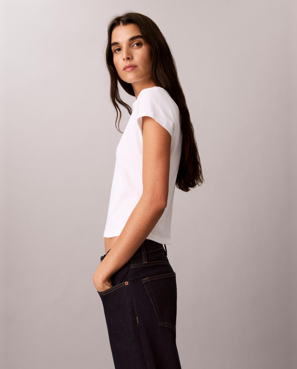Camiseta de mujer slim fit - Calvin Klein Jeans - Blanco Blanco-4