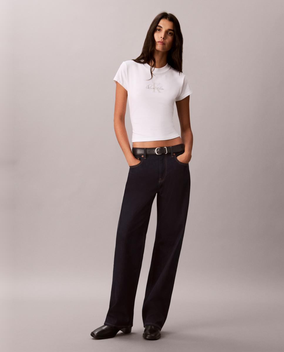 Camiseta de mujer slim fit - Calvin Klein Jeans - Blanco Blanco-5