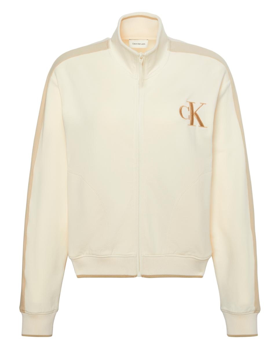 Casaco Desportivo com Fecho de Correr Creme-6