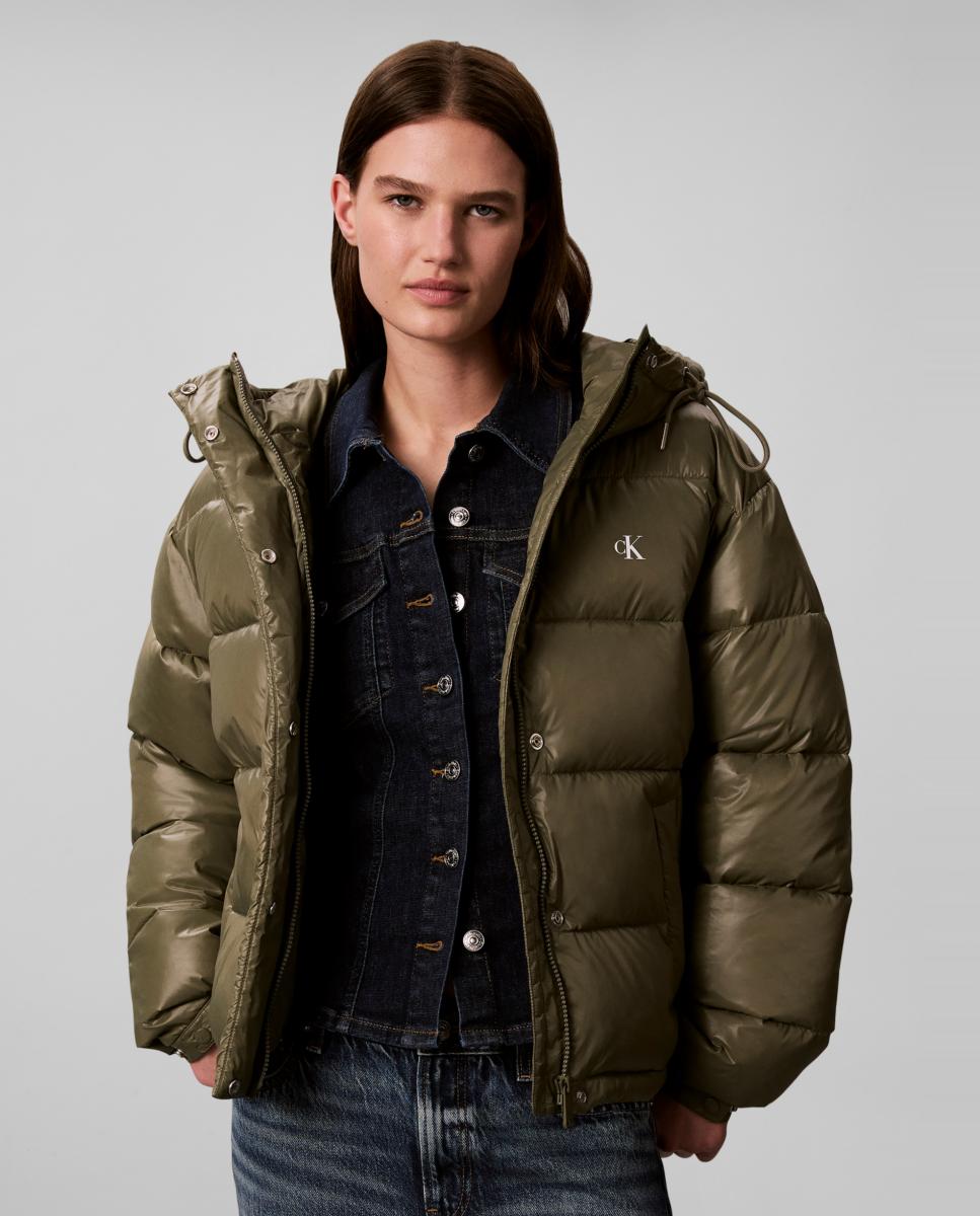 Chaqueta de mujer clásica puffer - Calvin Klein Jeans - Verde militar Verde militar-2