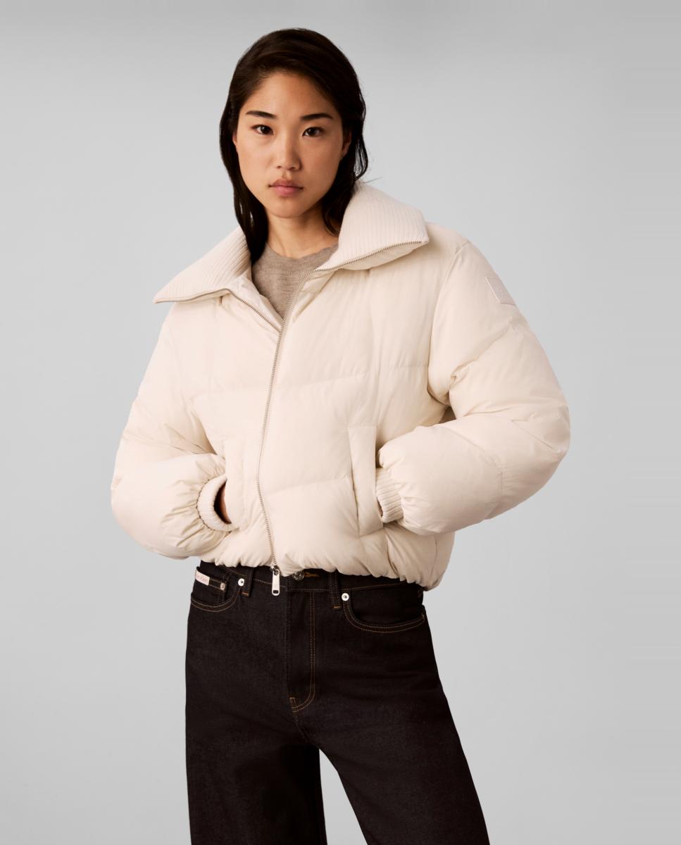 Chaqueta de mujer corta puffer novelty - Calvin Klein Jeans - Blanco Blanco-1