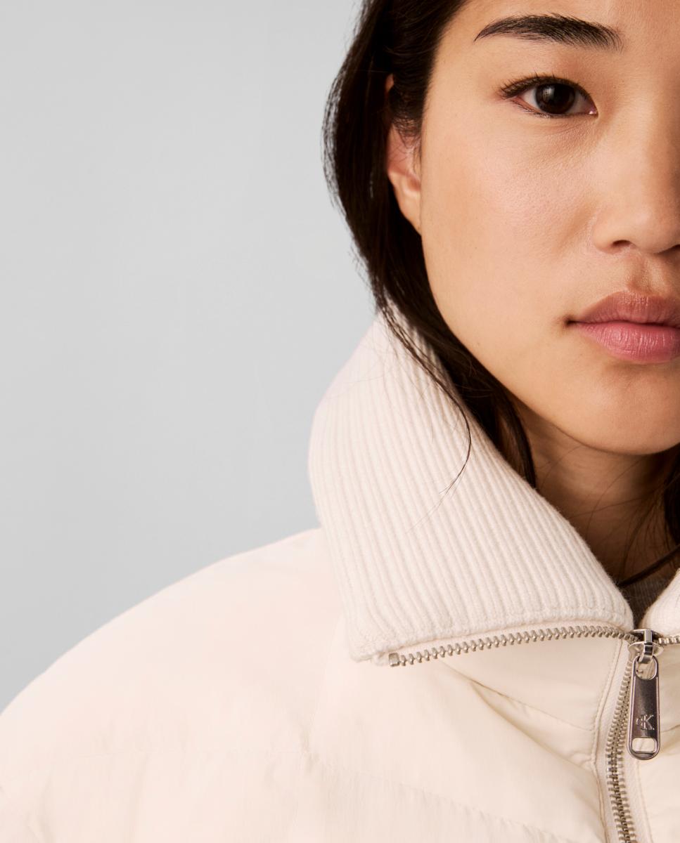 Chaqueta de mujer corta puffer novelty - Calvin Klein Jeans - Blanco Blanco-4