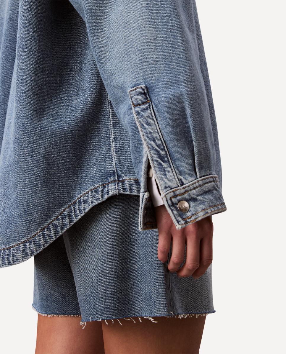 Sobrecamisa de Ganga Azul-5