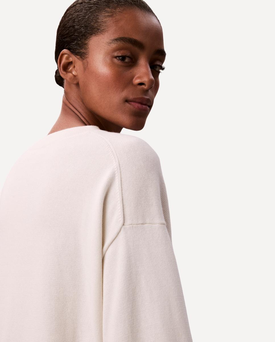 Camisola de Malha de Algodão com Logótipo Ck Cru-4
