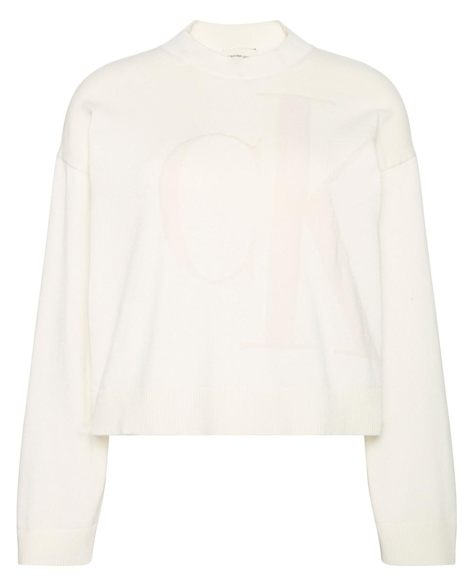 Camisola de Malha de Algodão com Logótipo Ck Cru-6