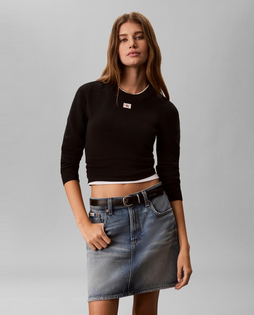 Calvin Klein Jeans - Jersey mujer con cuello en contraste.