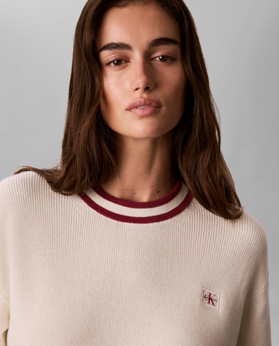 Jersey de mujer woven - Calvin Klein Jeans - Crema Crema-4