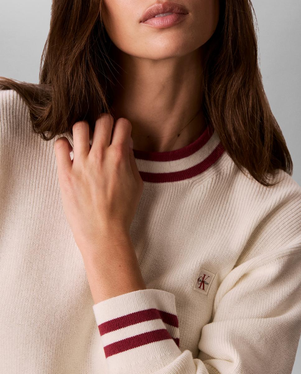 Jersey de mujer woven - Calvin Klein Jeans - Crema Crema-5