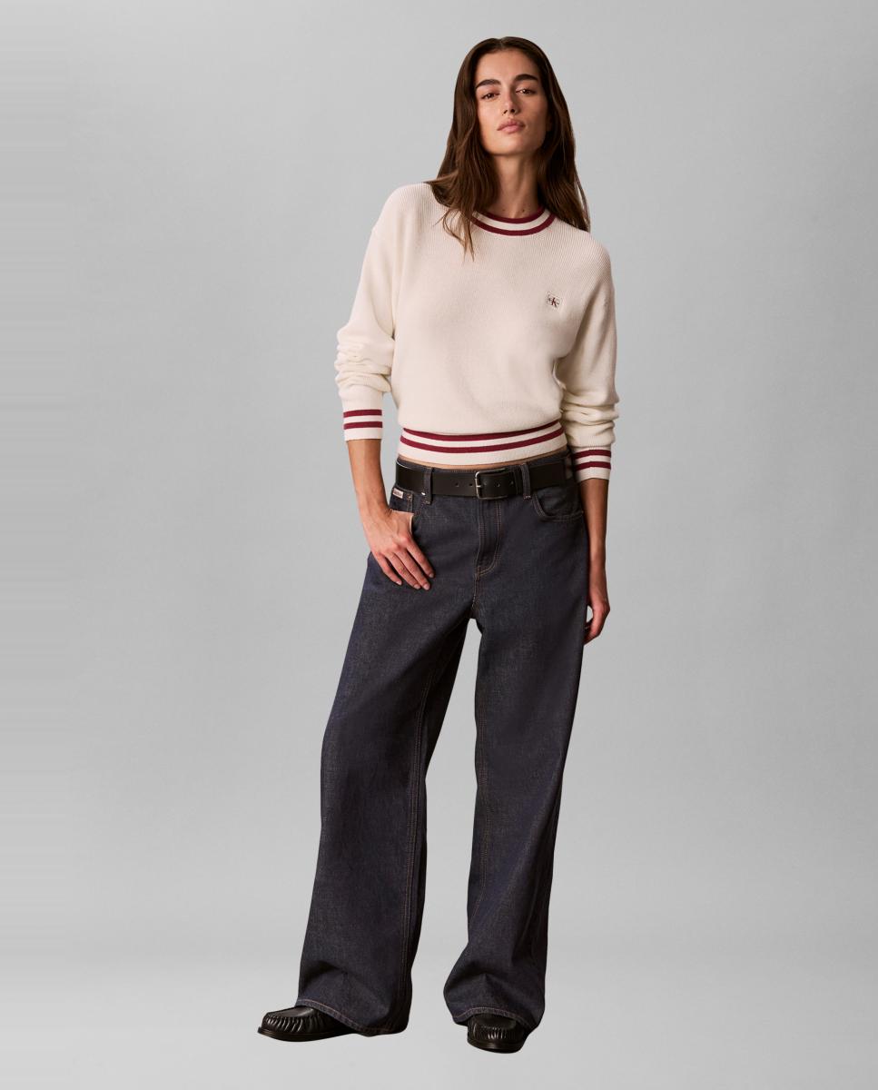 Jersey de mujer woven - Calvin Klein Jeans - Crema Crema-7