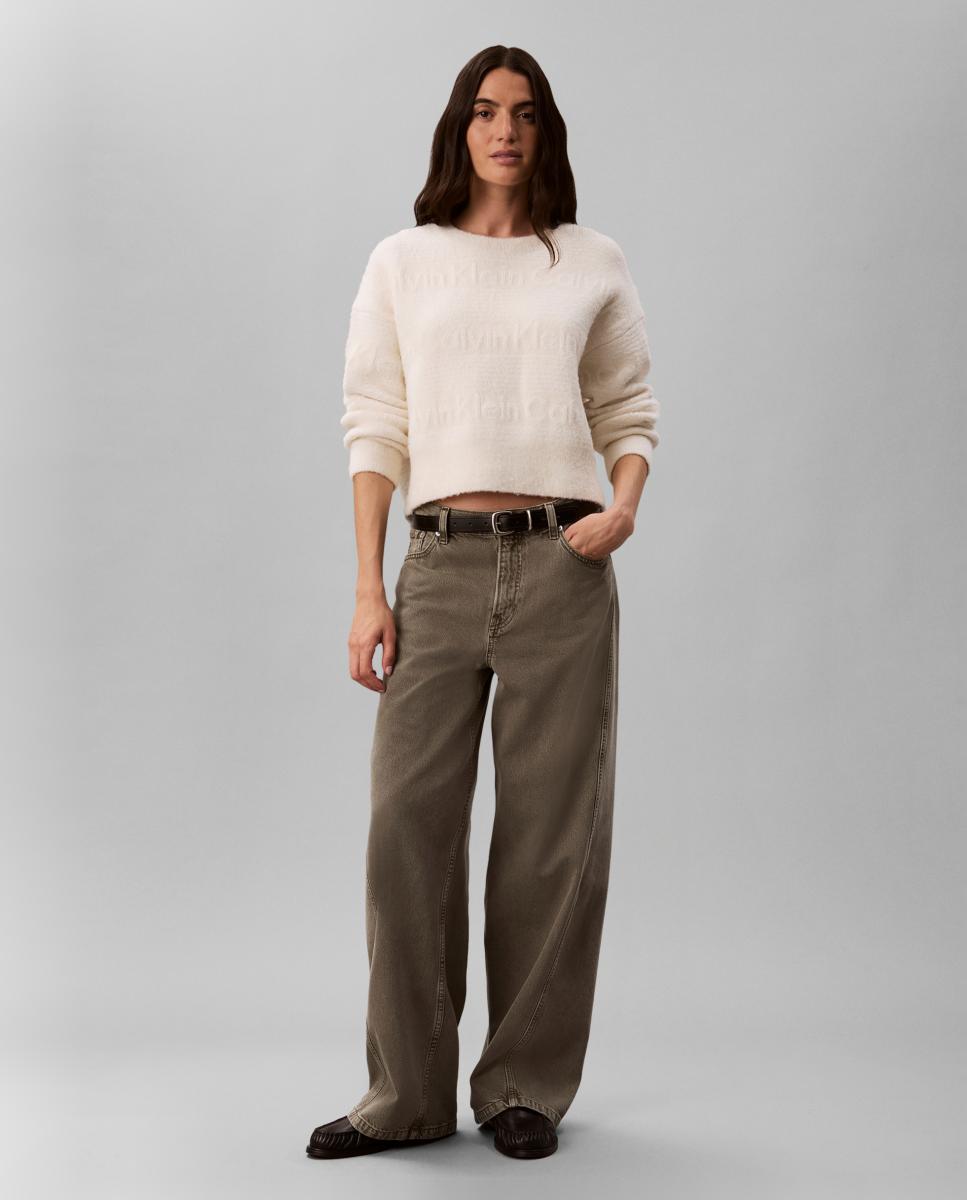 Jersey de mujer a rayas - Calvin Klein Jeans - Crema Crema-6